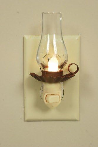 Red Penn's Grove Glass and Metal Night Light with Chimney