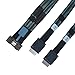 LetLinkSo PCIe 5.0 MCIO x8 to Dual Oculink Cable, MCIO to Oculink SFF-8611 4i Cable, 2.6 feet(80 cm)