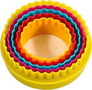 HUSAINI MART | Cookie Cutters Shapes - Pack of 5 Round Shape Biscuit Cutter Set for Fun Time with Kids
