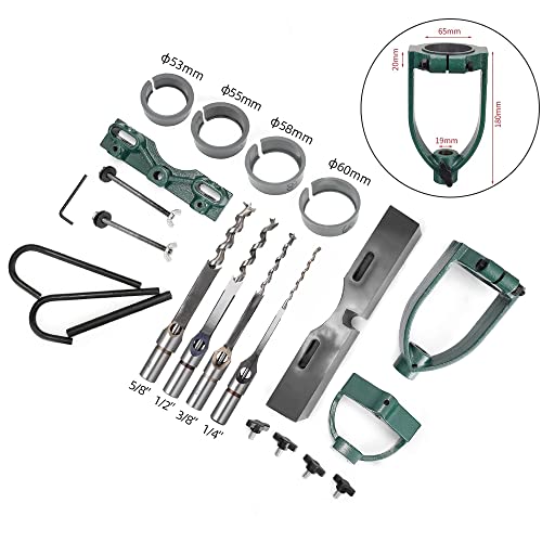 Bench Drill Locator Chisel Set For Woodworking Bench And Mortising Chisels Tenoning Machine With 4 Bits Steel,Square Tenon Machine Accessory Set For Drilling Square Hole #TOP2