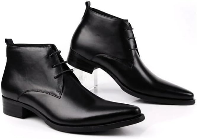 Men's Platform Chunky Heel Slip-On Chelsea Boots Fashion Comfort Pointed Toe Low Heel Lug Sole Anti-Slip Business Casual Ankle Boots