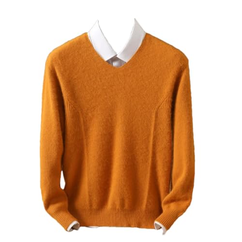 Men's Solid Cashmere Sweater V-Neck Pullovers Knit Sweater and Winter Long Sleeve Jumpers Tops