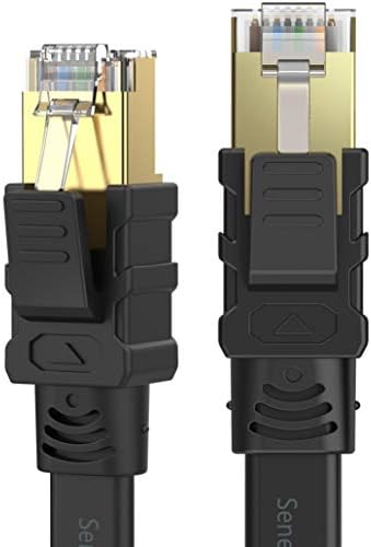 Cat 8 Ethernet Cable 100 ft High Speed, 26AWG Heavy Duty Shielded Ethernet Cord, 40Gbps 2000Mhz Flat Internet Network Patch Cord, Outdoor&Indoor, LAN Cable for Gaming, PS5/4/3, Xbox, Modem, Router