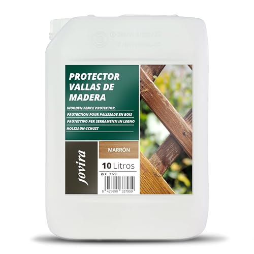 JOVIRA PINTURAS Protector para Vallas de Madera. Emulsión de aceites para proteger la madera. (10 Litros, Marrón) B-36