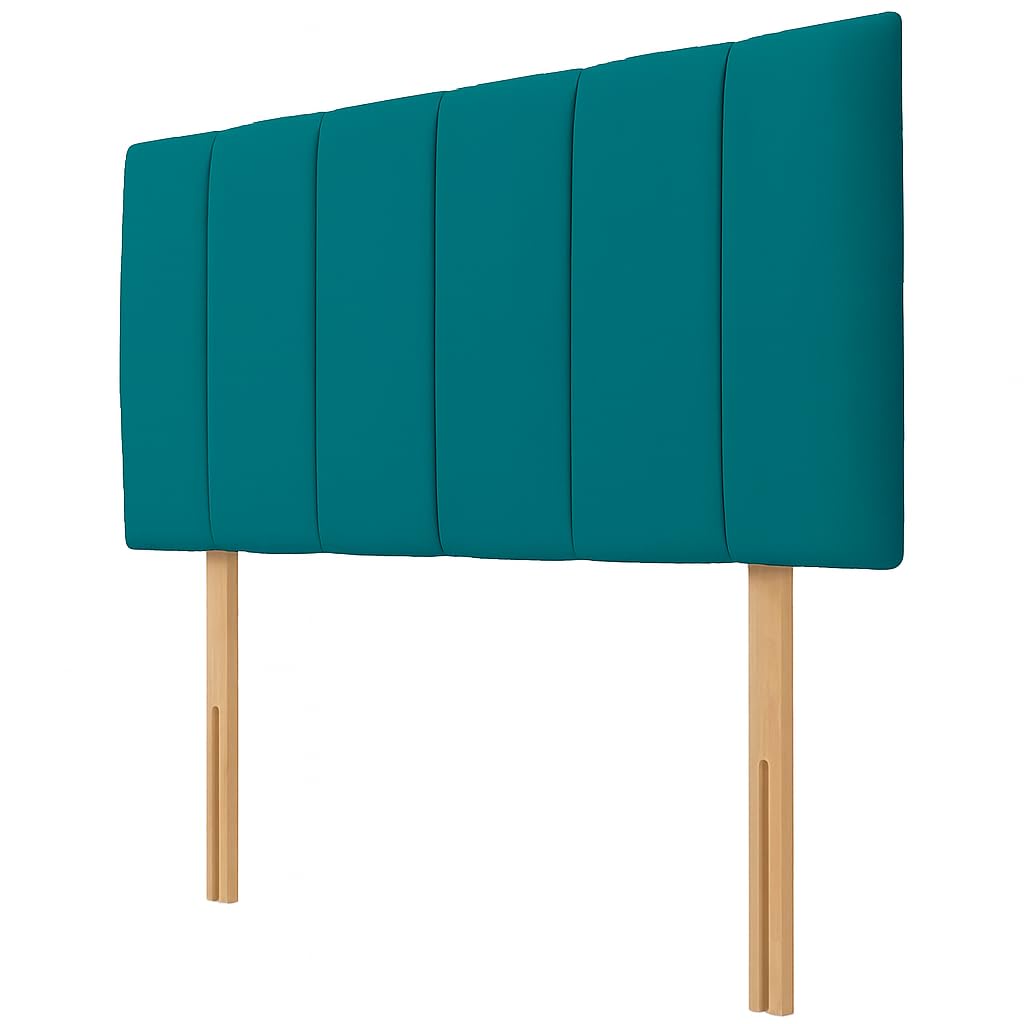 NK Velvet Upholstered Headboard for Divan Beds – 20-Inch Lined, Extra Padded Plush Headboard with Struts – Luxury Bedroom Furniture (Teal, 4ft Small Double)