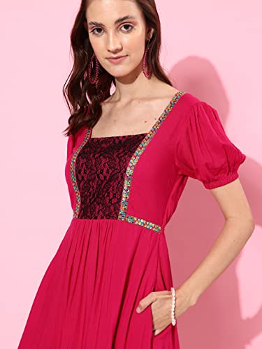 Image of Miss Chase Women's Multicolored-Base-Brown Relaxed Fit Maxi Lurex Chiffon Dress
