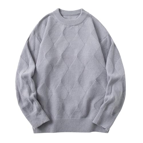 Elastic Knit Solid Color Warmer Lightweight Sweater Leisure Knitted Pullover Crewneck Casual Streetwear Sweaters