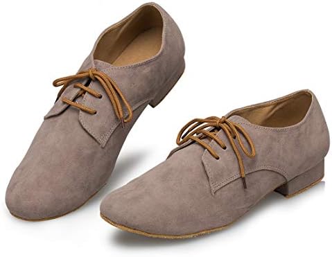 MGM-Joymod Men's Classic Lace-up Tango Social Salsa Chacha Jazz Rumba Samba Ballroom Latin Modern Dance Shoes/Style1 Grey 13.5 M US | Image 5