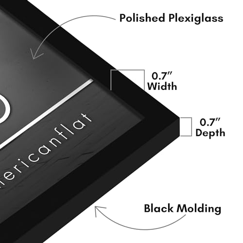 Americanflat 20x26 Picture Frame with Polished Plexiglass - Streamline Collection - Thin Border Picture Frame for Wall Display - Hanging Hardware Included - Black