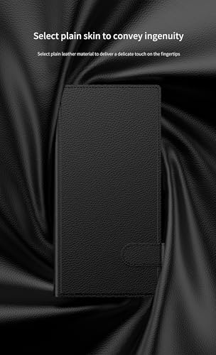 Image of Midkart Leather Flip Cover Compatible with Samsung Galaxy S25 Ultra with Card Holder Built-in Kickstand Magnetic Belt Lock Inner Hard PC with Full Body and Camera Protection, Black