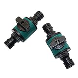Paket: 2 Stück Adhere To Fly 2 Stück 2 Wege 16mm Gartenschlauch Schnellverbinder mit Absperrventil