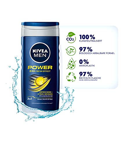 NIVEA MEN Power Fresh douchegel (250 ml), douchegel voor een krachtige start van de dag, douche met menthol en de geur… - Image 8