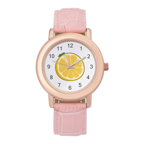 Lemon Fruit - Reloj analógico de cuarzo para mujer, elegante, correa de piel Lemon Fruit - Reloj analógico de cuarzo para mujer, elegante, correa de piel