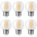 Decoaui E26 G16 LED Globe Light Bulbs, Small Golf-Ball Size Round Bulb, 4W (40W Equivalent) 400 Lumens, 2700K Soft White, Dimmable, Frosted Glass, for Candelabra, Pendant, Sconce, Lamp, 6 Pack