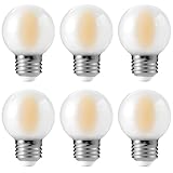Decoaui E26 G16 LED Globe Light Bulbs, Small Golf-Ball Size Round Bulb, 4W (40W Equivalent) 400 Lumens, 2700K Soft White, Dimmable, Frosted Glass, for Candelabra, Pendant, Sconce, Lamp, 6 Pack