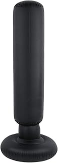 Columna de Boxeo Inflable para Adultos, Saco de de Descompresión para Fitness, Saco de Boxeo Grueso, Color Negro