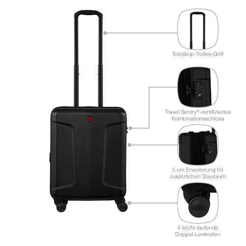 Image of WENGER Legacy - DC Carry-On Hardside Case, Black, 39 Liters, Swiss Designed-Blend of Style & Function, 610865