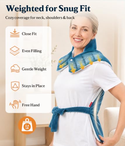 Image of Comfytemp Heating Pad for Back Neck Shoulders, Weighted Electric Heated Pad