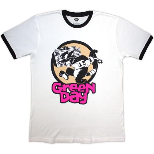 T-shirt Green Day Revolution Tnt Ringer en coton respirant à col contrasté