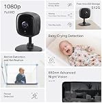 Tapo 1080P Indoor Wired Security Camera - Works as a Baby Monitor & Pet Camera, Motion Detection, 2-Way Audio, Siren, Night Vision, Subscription-Free Local Storage or Optional Cloud, C101