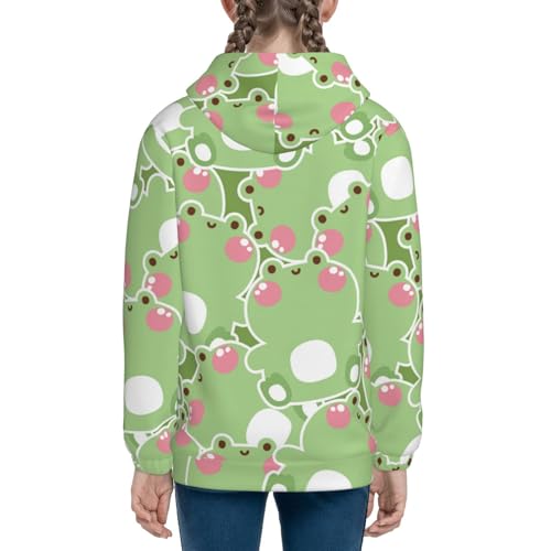 Cute Frog2 Kid Hoodies Boys Zip Up Sweatshirts Girls Pullover with Pocket 5
