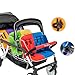 Familidoo H6E 6 seat Baby Stroller- Double Canopy - Daycare Strollers with 5 Point Safety Harness - Backseat footrest Extension for 0 to 36 Months