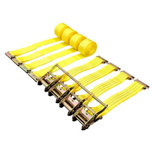 4 Pack E-Track Ratchet Straps 2" X15' 4400 Lbs Tie Down #TOP6