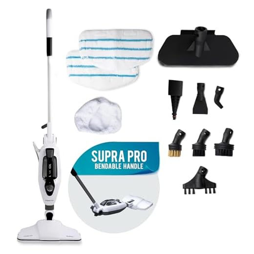 Steam and Go Supra Pro 10-in-1 Carpet and Upholstery Cleaner Machine, Multi-Purpose Steamer Mop, Tile and Grout Steam Cleaner, Handheld Steam Cleaner with Cleaning Attachments, Child and Pet Safe