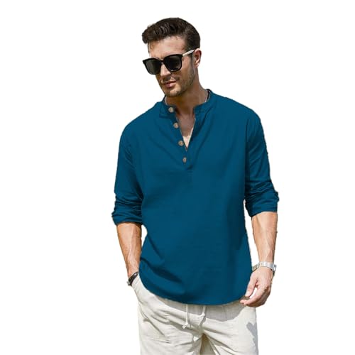Image of Vida Loca Men Full Sleeve Solid Cotton Blend Straight Slim Fit Kurta Shirt for Men's.