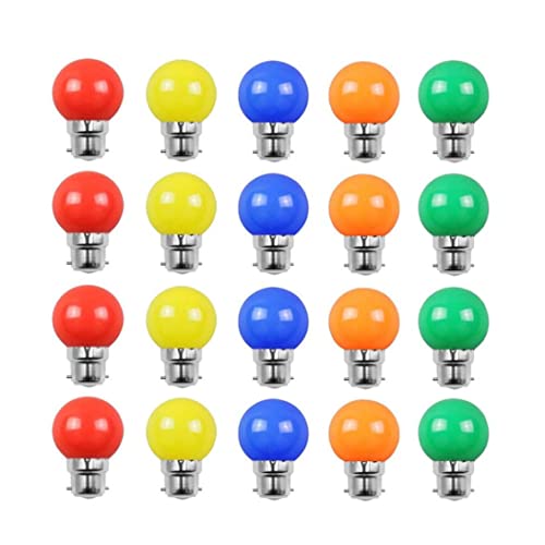 Bombillas LED de colores B22 para sustituir luces fundidas en guirnaldas festivas, pack 20