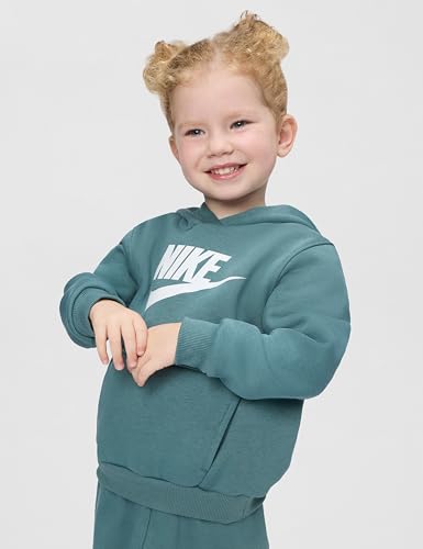 Image of Nike Kids' Sportswear Club Fleece Pullover Hoodie and Joggers 2-Piece Outfit Set (Large Swoosh Logo)