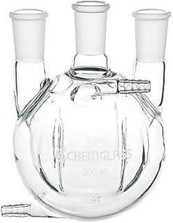 Chemglass CG-1538-M-23, Heavy Wall Flask, Round Bottom, 3 Neck, 24/20, Morton, 1l Capacity
