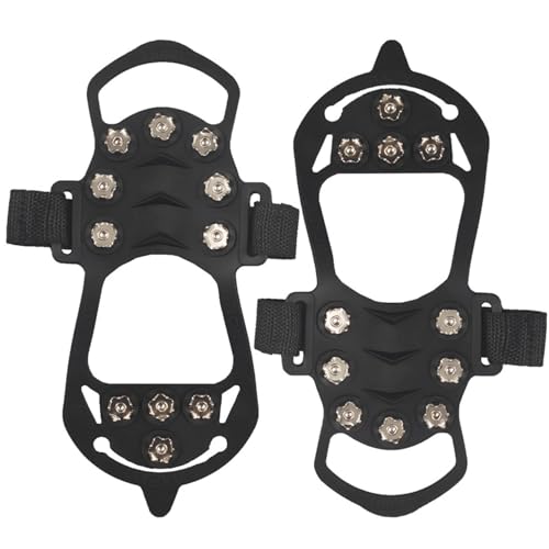 Peosaard - Peosaard Crampons antidérapants avec 11 Crampons en Acier à Glace en Caoutchouc pour Chaussures à Neige résistants au Froid pour Chaussures pour randonnée hivernale Escalade Pêche sur Glace