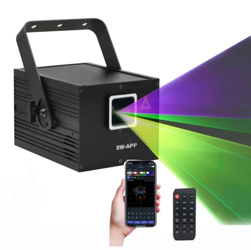Image of 3W RGB Full Color Stage Lights DJ Disco 3D Animation Stage Beam Lights with APP /DMX for Party Wedding Birthday Stage Event Lighting Show