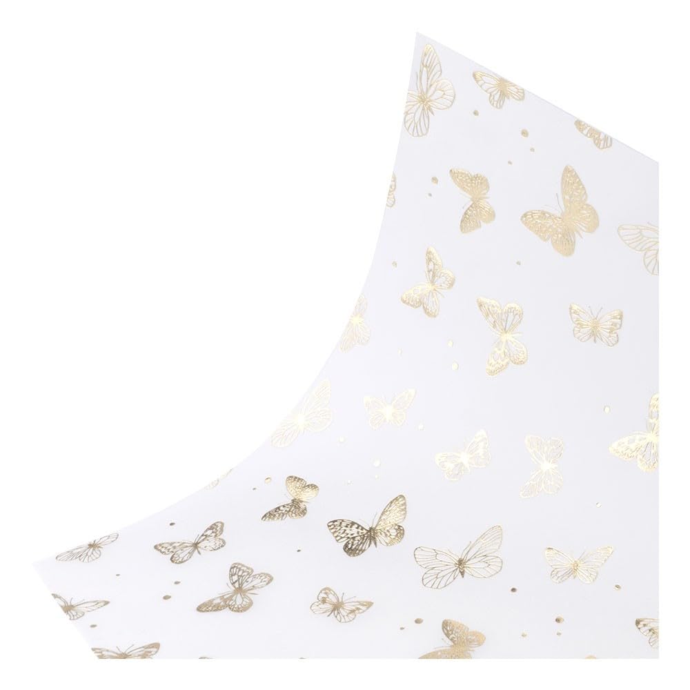 Ideen Mit Herz Lot De 20 Feuilles De Papier Transparent Avec Revêtement En Feuille D'or - Format A4 - Pour Lanternes Et Cartes De Vœux, Motifs 3D - 130 G/m² - 10