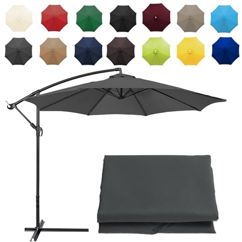 CMJYMX Replacement Parasol Canopy Sun Umbrella Cloth, Gray, 8 Ribs-2.7m (8.8ft), Outdoor Living
