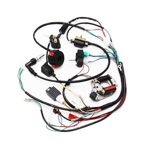 Image of PRO BAT 110cc ATV Full Electrics Wiring Harness Assembly Kit w /Stator | for 50cc 70cc 90cc 110cc 125cc Chinese ATV Quad Bike 4 Wheeler Baja SunL Taotao JCL Buyang Coolster w / CDI Coil Magneto