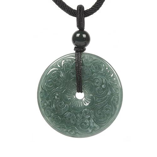 Justinstones Carved Jade Jadeite Flower 28mm Donut Beads Reiki Chakra Pendant Necklace Jewelry 22 Inches