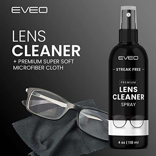 EVEO Eyeglass Cleaner Spray - Glasses Cleaner No Streaks Technology & Microfiber Cleaning Cloth - Glasses Cleaning Kit, Eye Glass Cleaners Spray Lens Cleaner - Screen & Eye Glasses Kit - 2 Pack - Image 4