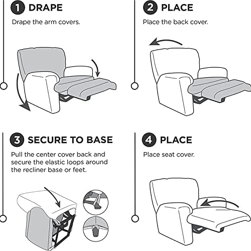 Konsilsa Velvet Recliner Chair Covers, Stretch Recliner Sofa Covers for Reclining Chair Plush Armchair Recliner Slipcover Couch Cover Furniture Protector for Kids Dogs (Color : Grey Green)