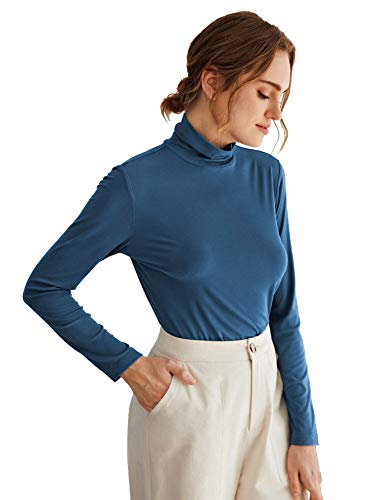 Image of Fabricorn Stylish Black Turtle Neck Cotton Tshirt for Women (Black)