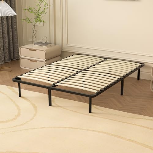 DEWINNER - Sommier 140x190cm avec 9 Pieds, Lit 140 x 190 avec Sommier | 2x16 Lattes, Résistant,...