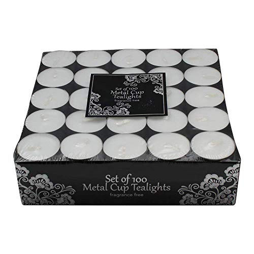 100 Tea Lights Set - Off White - Unscented Candles