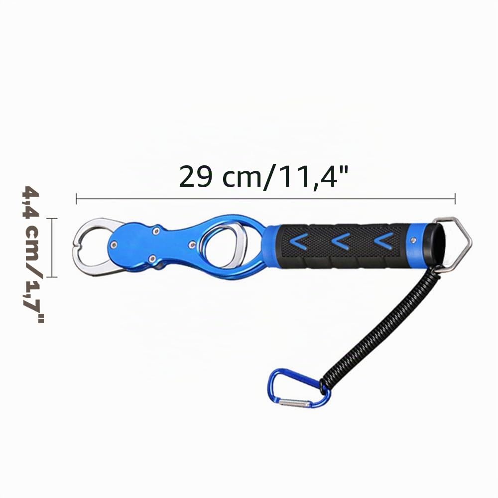 Pesce Lip Gripper, pinza portatile per pesci con bilancia, supporto professionale in alluminio per pesca in acqua dolce e salata
