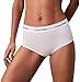 Calvin Klein Damen Hipster Boyshort mit Logobund, Weiß (White), XL