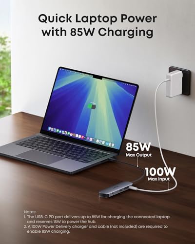 Anker USB C Hub, 7-in-1 Multi-Port USB Adapter for Laptop/Mac, 4K@60Hz USB C to HDMI Splitter, 85W Max Power Delivery, 3xUSBA & C 3.0 Data Ports, SD/TF Card, for Type C Devices (Charger Not Included) - View 7