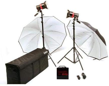 Speedotron 1005CC Deluxe Black Line Color Corrected Location Flash System with 1000 watt Power Supply, 2 #202VFCC Flash Heads, Stands & Accessories