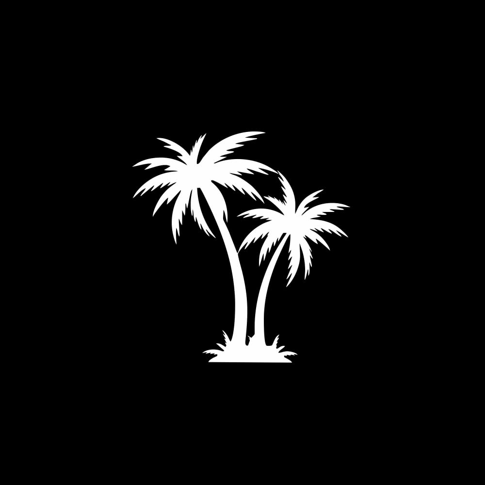DF Palm Tree Car Decal Beach Bumper Sticker for Vans, Walls, Laptops, Cars, Trucks, Windows, Bumpers