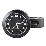 Mallofusa Aluminum Universal Waterproof Motorcycle Handlebar Mount Clock Bicycle Watch for 7/8' or 1' Handlebar Black Dial Watch Compatible for Yamaha Kawasaki Honda Suzuki Street Bike