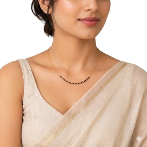 Image of Gold Plated Stylish Trendy Mangalsutra For Women Without Pendant